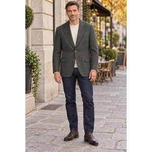 Daniel Hechter Cashmere Wool Blend Blazer Plaid Windowpane Sport Coat  France